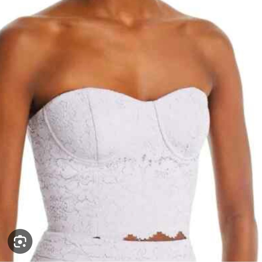 NWT Aqua Lavender Lace Strapless Bustier Top size Small